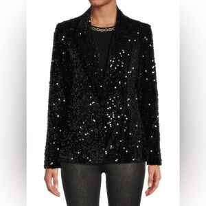 NWOT Nanette Nanette Lepore Velvet Sequin Blazer Size L